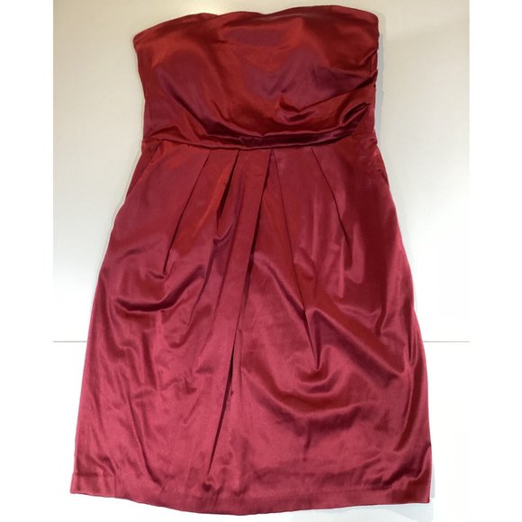 Reitmans Red Satin Cocktail Dress with Removable Straps - Picture 3 of 6